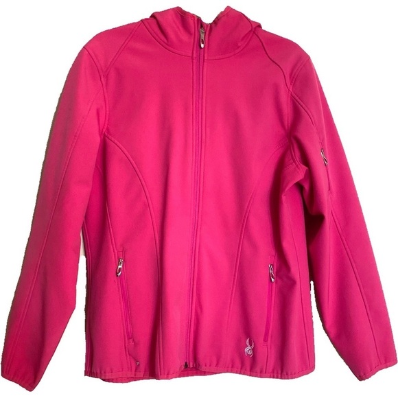 Spyder Hooded Full Zip Pink Jacket Size Large - Picture 1 of 16